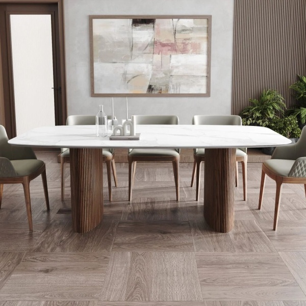 Стол овальный Denver 270, керамика матовая / две опоры от интернет-магазина IDODOM.RU