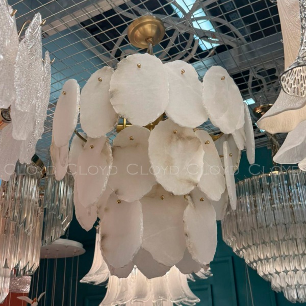 Люстра Cloyd KNOSS-B C11 / Ø60 см - алебастр - латунь (арт.12354) от интернет-магазина IDODOM.RU