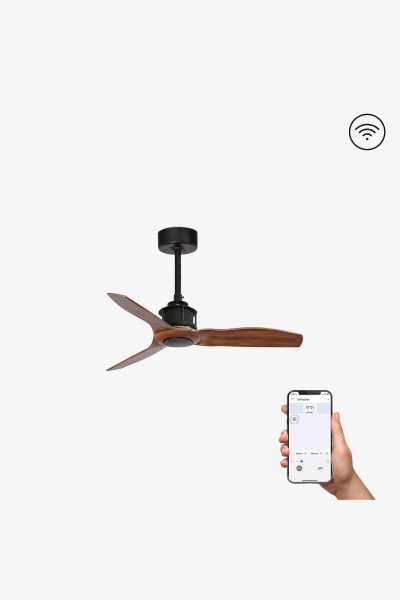 Потолочный вентилятор Just Fan черный/древесный 81 см SMART от интернет-магазина IDODOM.RU