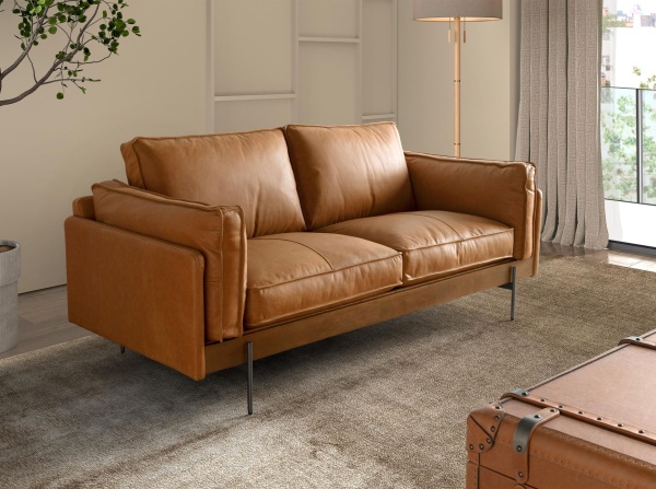 2-местный диван 6272 из коричневой кожи от интернет-магазина IDODOM.RU