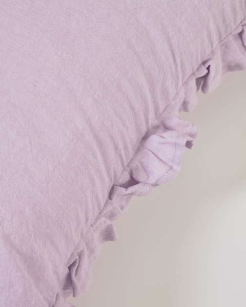 Nacha Чехол для подушки из хлопка и льна сиреневого цвета 45 x 45 см от интернет-магазина IDODOM.RU