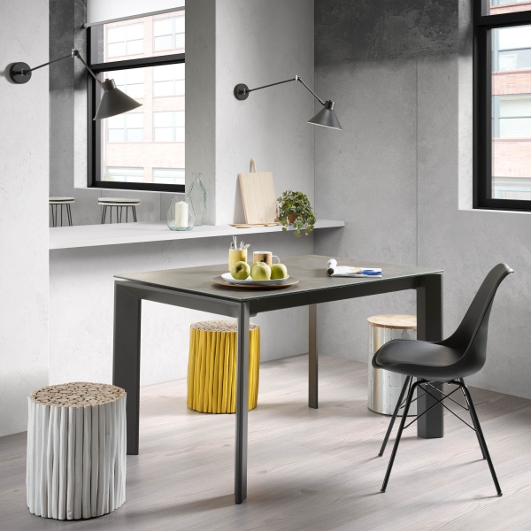 Стол Atta 140 (200) x90 графит керамика от интернет-магазина IDODOM.RU