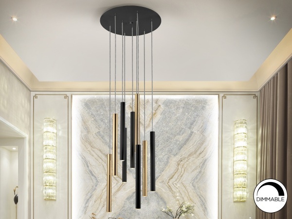 Подвесной светильник Varas 9L золото/черный от интернет-магазина IDODOM.RU