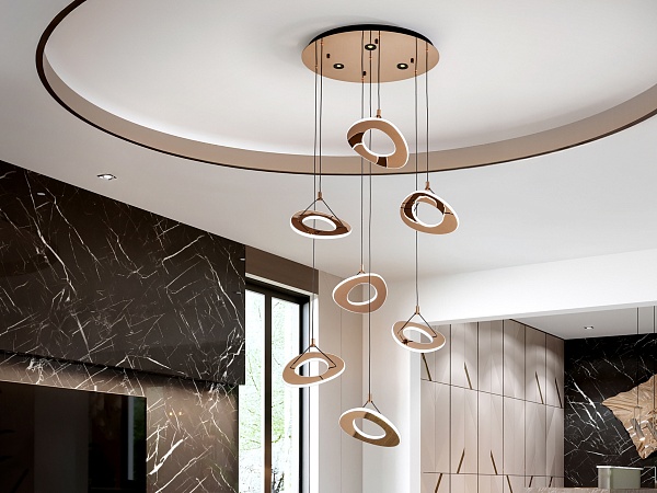 Mirena Люстра 7L розовое золото от интернет-магазина IDODOM.RU