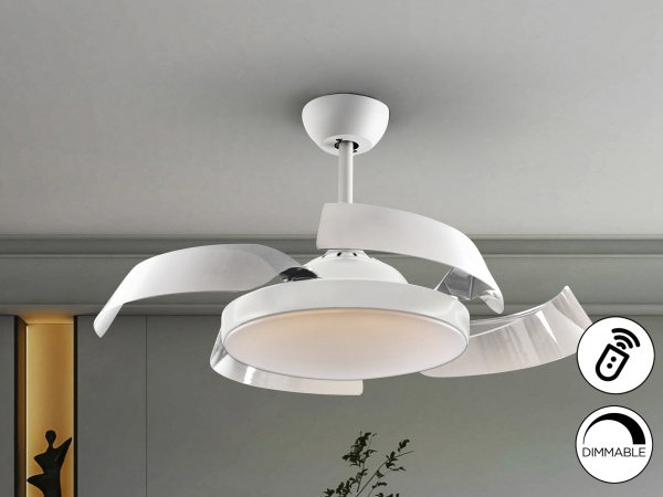 Enzo Потолочный вентилятор с освещением DIM белый от интернет-магазина IDODOM.RU