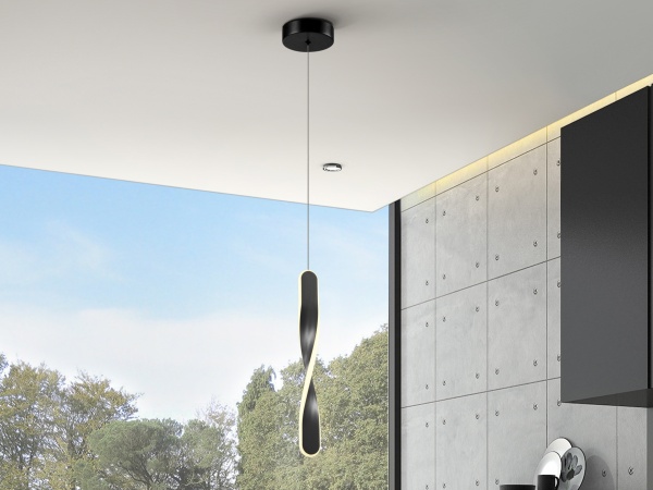 Подвесной светильник Twist 1L черный от интернет-магазина IDODOM.RU