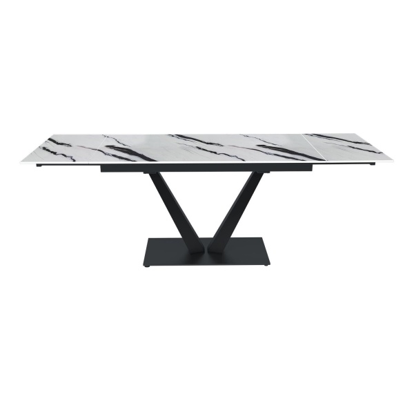 Стол раскладной Malibu (140+40+40), керамика глянцевая Panda White от интернет-магазина IDODOM.RU