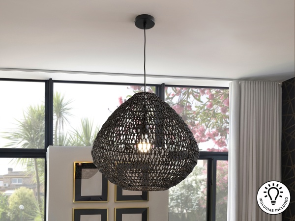 Maon Подвесной светильник из бумажного шнура черный от интернет-магазина IDODOM.RU