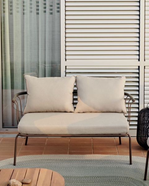 Salguer Диван из зеленого шнура и стали с коричневой окраской 134 см от интернет-магазина IDODOM.RU