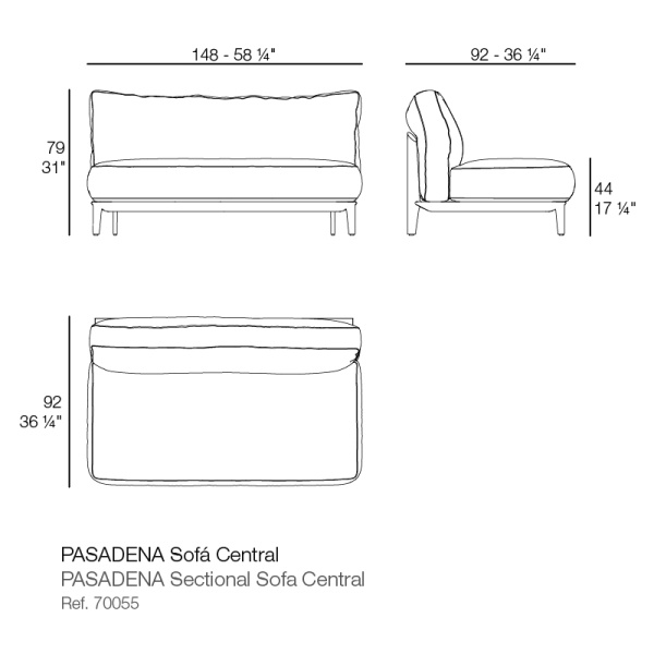 Уличный модульный диван Pasadena центральный от интернет-магазина IDODOM.RU