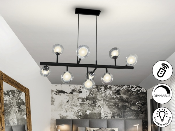 Подвесной светильник Altais 9L черный/хром DIM от интернет-магазина IDODOM.RU