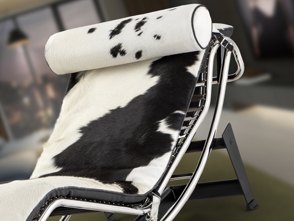 Leco Шезлонг из коровьей кожи черный/белый от интернет-магазина IDODOM.RU