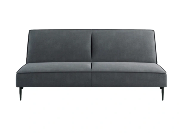 Este диван-кровать трехместный, прямой, без подлокотников, бархат серый 27 от интернет-магазина IDODOM.RU