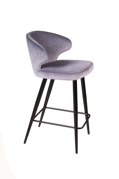 Стул полубарный Richard, бархат светло-серый 26 от интернет-магазина IDODOM.RU