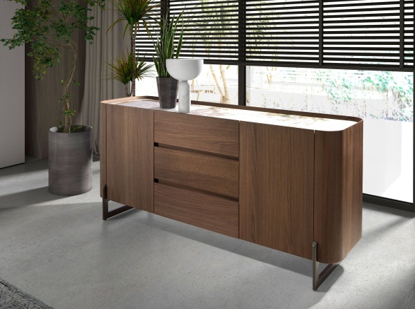 Сервант 3252/437-M ореховый со столешницей из керамики от интернет-магазина IDODOM.RU