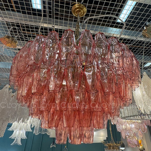 Люстра Cloyd CALCUTTA C6 / Ø60 см - латунь - розов.стекло (арт.11684) от интернет-магазина IDODOM.RU