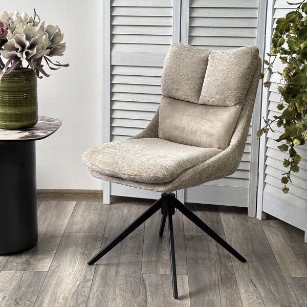 Стул Marlin ткань комби бежевый, поворотно-возвратный механизм 360 градусов от интернет-магазина IDODOM.RU