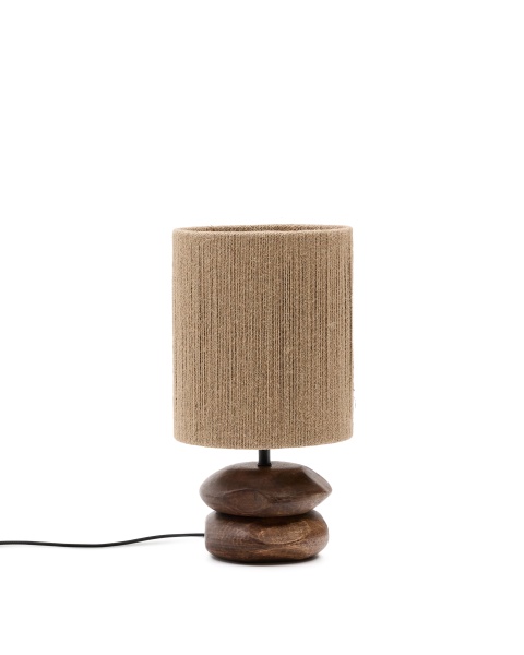 Настольная лампа Kor из джута и акации в темной отделке от интернет-магазина IDODOM.RU