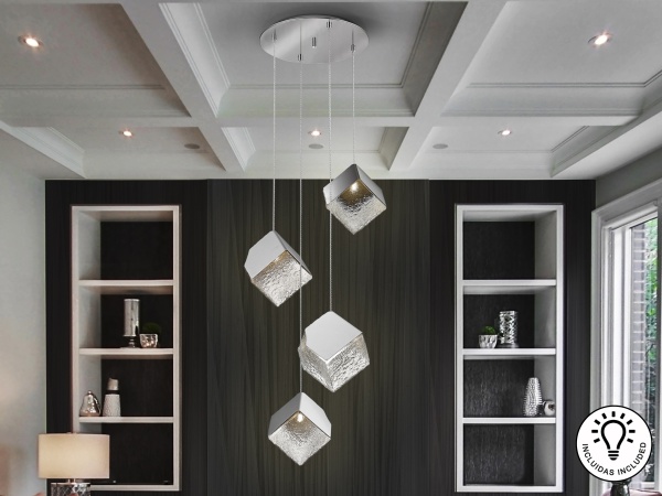 Подвесной светильник Priscila 4L хром от интернет-магазина IDODOM.RU