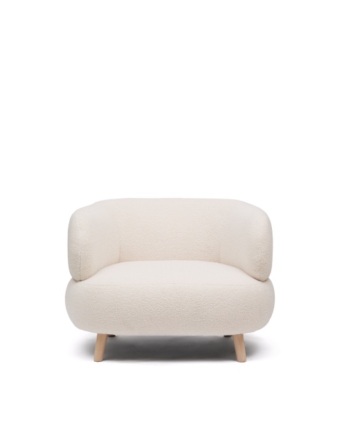 Кресло Luisa из экрю-букле с ножками из массива бука, 90 см от интернет-магазина IDODOM.RU