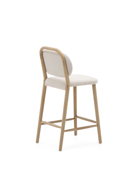 Полубарный стул Helda из бежевого шенилла и массива дуба FSC 65 см от интернет-магазина IDODOM.RU