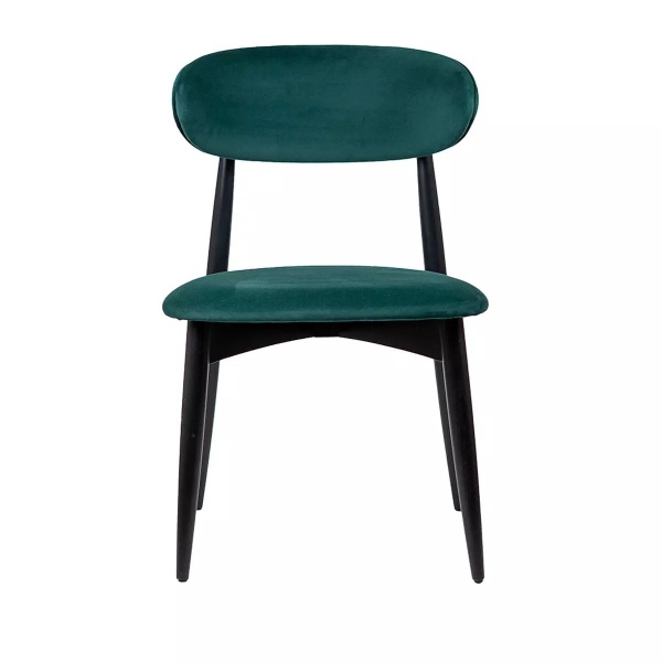 Стул Paolo, бук натуральный (эмаль черная), велюр, зеленый от интернет-магазина IDODOM.RU