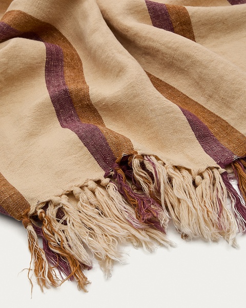 Плед Arven разноцветный полосатый из 100% льна 130 x 170 см от интернет-магазина IDODOM.RU