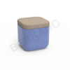 Пуф Grace синего цвета, аксессуар молочного цвета