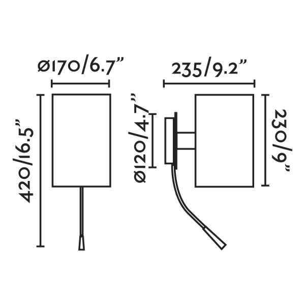 Бра с ридером Guadalupe черный/бежевый от интернет-магазина IDODOM.RU