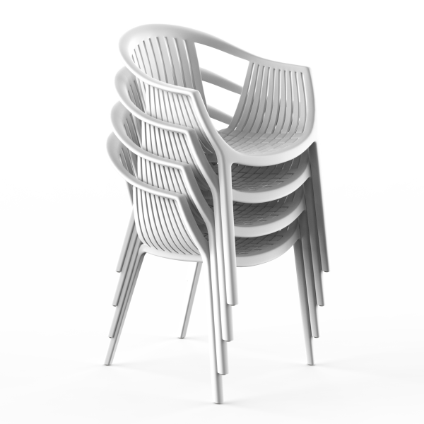 Стул  с подлокотниками EPOS, пластик белый от интернет-магазина IDODOM.RU