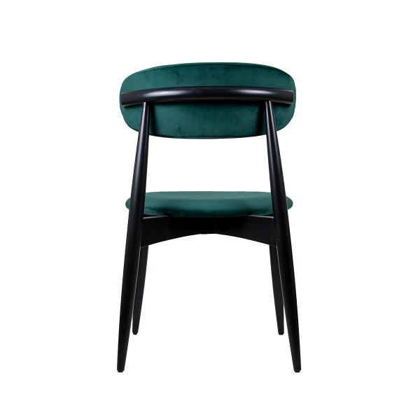Стул Paolo, бук натуральный (эмаль черная), велюр, зеленый от интернет-магазина IDODOM.RU
