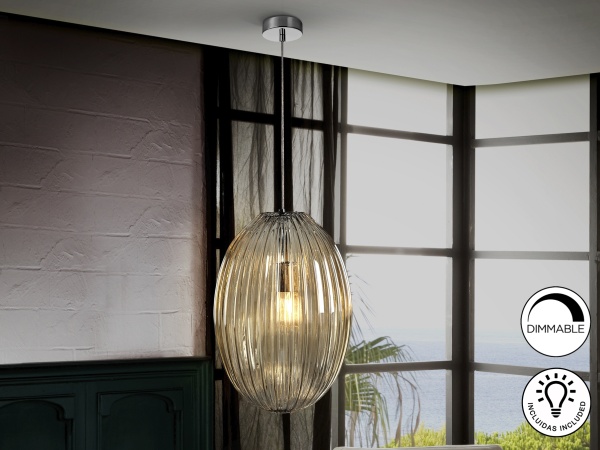 Подвесной светильник Ovila янтарный 1L 30 см от интернет-магазина IDODOM.RU