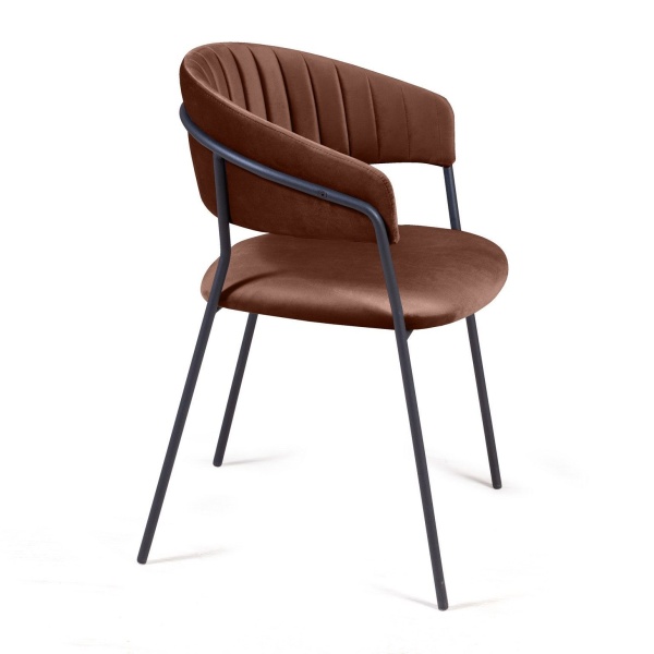 Стул Kelly с подлокотниками, бархат коричневый 12 от интернет-магазина IDODOM.RU