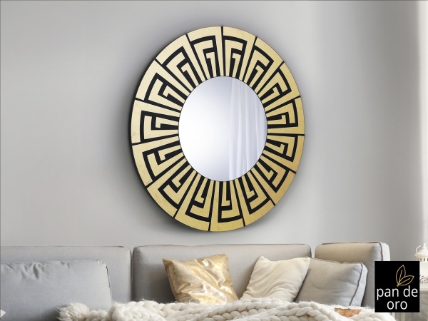 Круглое зеркало Aquiles черный / золотой D90 от интернет-магазина IDODOM.RU