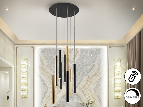 Подвесной светильник Varas 9L золото/черный DIM от интернет-магазина IDODOM.RU