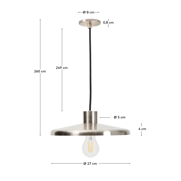 Пoдвесной светильник Nuvira из светло-серого металла от интернет-магазина IDODOM.RU