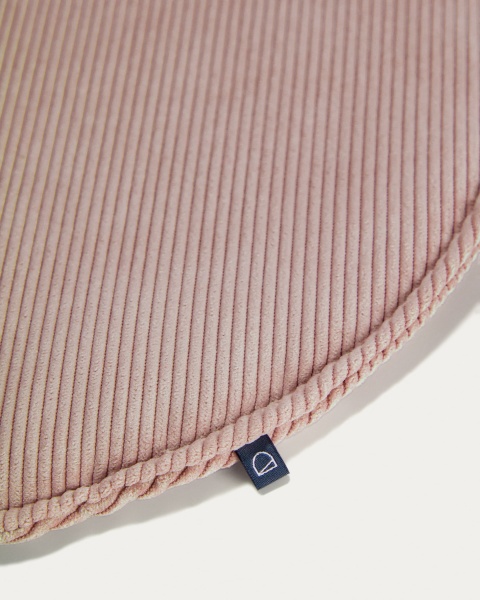 Круглая вельветовая подушка на стул Sora розовая 35 см от интернет-магазина IDODOM.RU