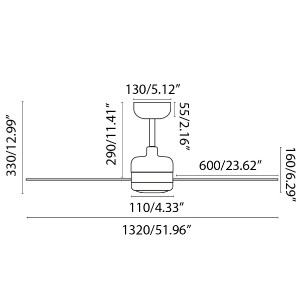 Потолочный вентилятор Nuu Ø132 белый от интернет-магазина IDODOM.RU