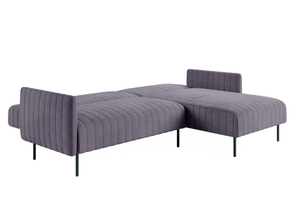 Baccara диван-кровать с шезлонгом, с подлокотниками, бархат серый 27 от интернет-магазина IDODOM.RU