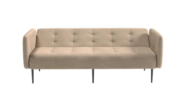 Monaco диван-кровать прямой с подлокотниками, трехместный, бархат бежевый 5 от интернет-магазина IDODOM.RU