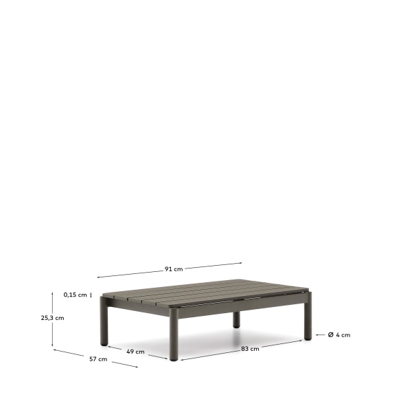 Журнальный столик Sorells из зеленого алюминия 57 x 91 см от интернет-магазина IDODOM.RU
