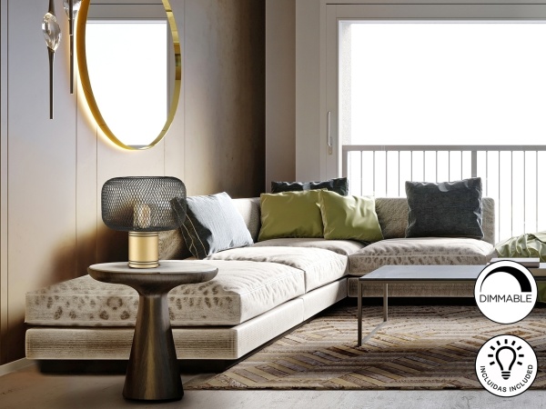 Настольная лампа Osiris 1L черно-золотая от интернет-магазина IDODOM.RU