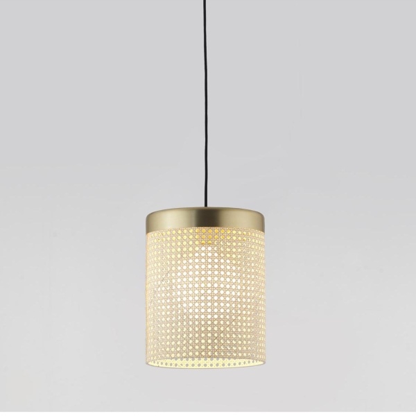 Подвесной светильник Ptan латунь / натуральный ротанг от интернет-магазина IDODOM.RU