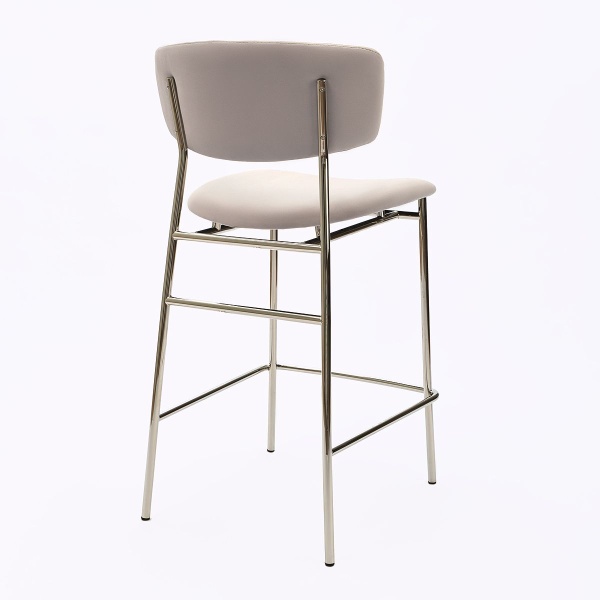 Стул полубарный Deimos, микровелюр серый, опоры хром от интернет-магазина IDODOM.RU