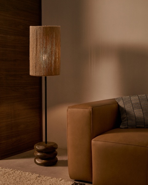 Торшер Kor из джута и акации в темной отделке от интернет-магазина IDODOM.RU