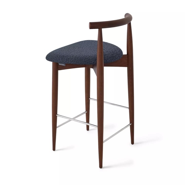 Стул полубарный Diana, бук натуральный (тонированный коричневым лаком), темно-серый от интернет-магазина IDODOM.RU