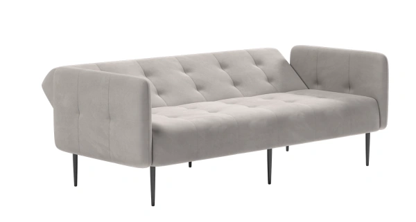 Monaco диван-кровать прямой с подлокотниками, трехместный, велюр серый Velutto 52 от интернет-магазина IDODOM.RU