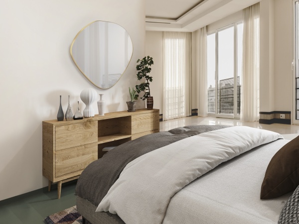 Зеркало овальное Mimo 80X80 золотое от интернет-магазина IDODOM.RU