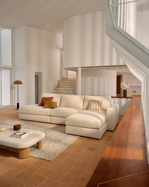 Alea 5-местный модульный диван с правым шезлонгом и съемным чехлом 340 см от интернет-магазина IDODOM.RU