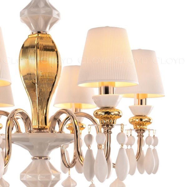 Люстра Cloyd LOTTIE-B C6 / Ø56 см- бел.-золотая керамика (арт.11211) от интернет-магазина IDODOM.RU